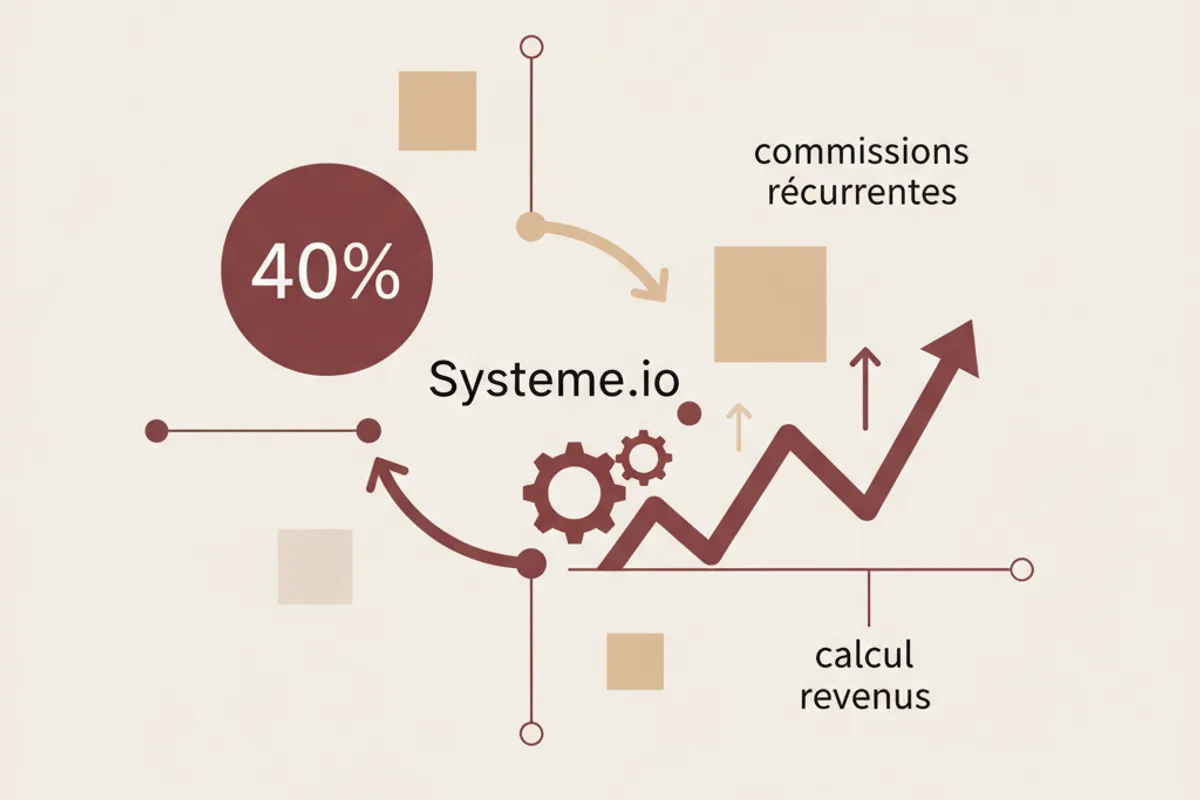 Systeme.io commissions récurrentes 40% calcul revenus